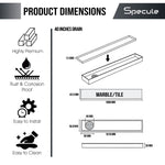 Load image into Gallery viewer, Tile Insert Shower Drain Channel (40 x 2 Inches) with Cockroach Trap (304 Grade) - by Specule
