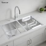 Load image into Gallery viewer, Handmade Double Bowl Kitchen Sink (32 x 18 x 10 Inches) - by Specule
