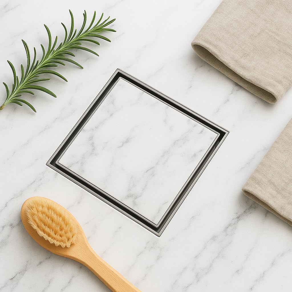 Tile Insert Shower Drain Channel (4 x 4 Inches) with Cockroach Trap (304 Grade) - By Specule