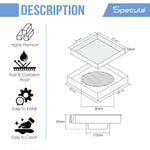 Load image into Gallery viewer, Tile Insert Shower Drain Channel (4 x 4 Inches) with Cockroach Trap (304 Grade) - By Specule
