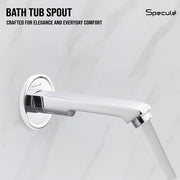 Cube Brass Chrome Plain Bath Tub Spout - by Specule