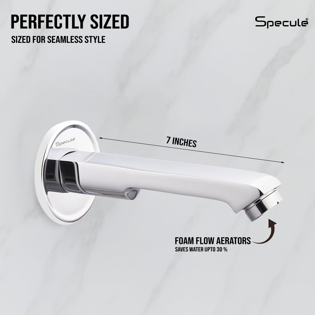 Cube Brass Chrome Plain Bath Tub Spout - by Specule