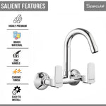 Load image into Gallery viewer, Cube Wall-mount Kitchen Sink Mixer Tap with Swivel Spout - by Specule
