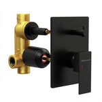 Load image into Gallery viewer, Matte black bathroom shower diverter – high-flow brass valve for bathroom