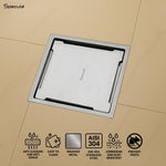 Load image into Gallery viewer, Quartz Square 304-Grade Floor Drain with Collar, Hole &amp; Cockroach Trap (5 x 5 Inches) - by Specule
