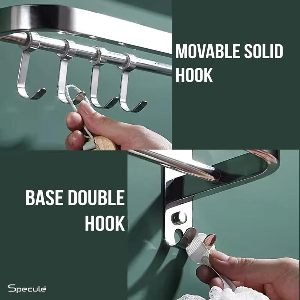 Square Foldable Stainless Steel Towel Rack (24 Inches) - by Specule