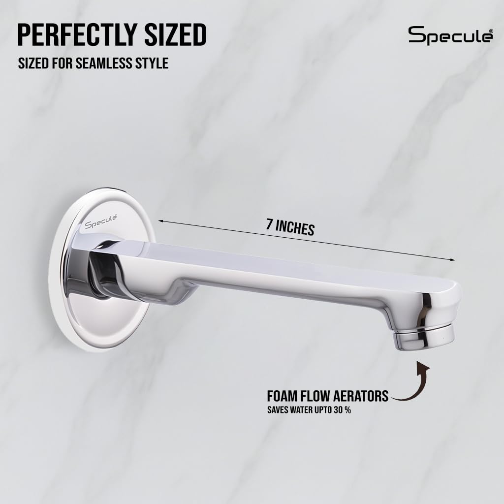 Opel Brass Chrome Plain Bath Tub Spout - by Specule
