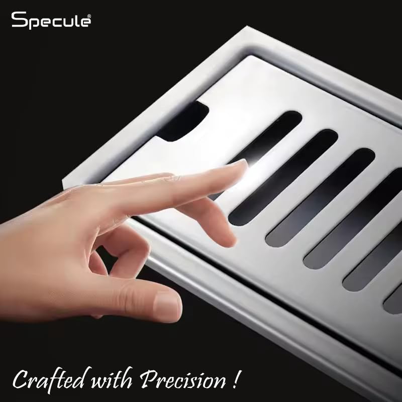 Linear Shower Drain Channel 12x4 Inch with Cockroach Trap (304 Grade Stainless Steel) – by Specule
