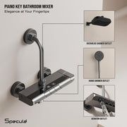 Specule Smart 3-in-1 Black Wall Mixer | 3-Way Control | Space-Saving Storage Design