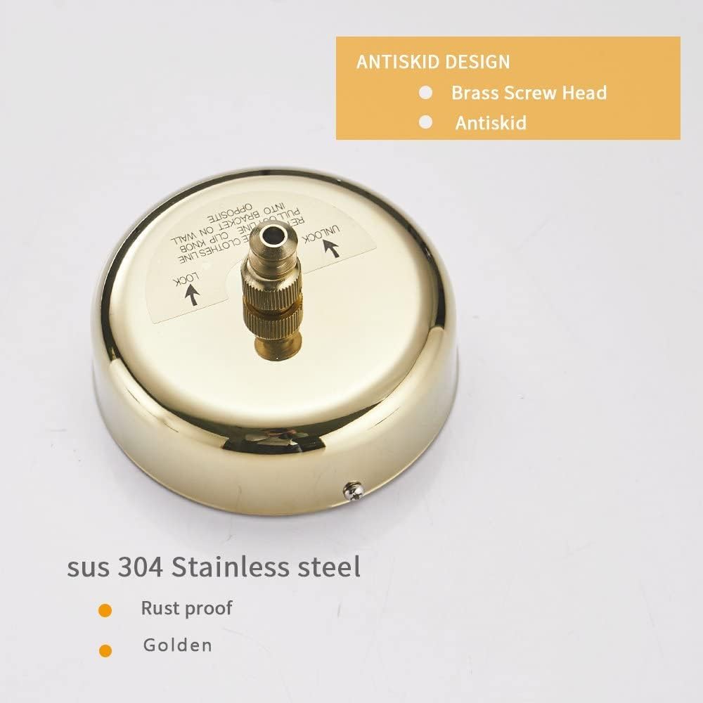 Stainless Steel Retractable 9.2 Feets Cloth Line (Gold) - by Specule