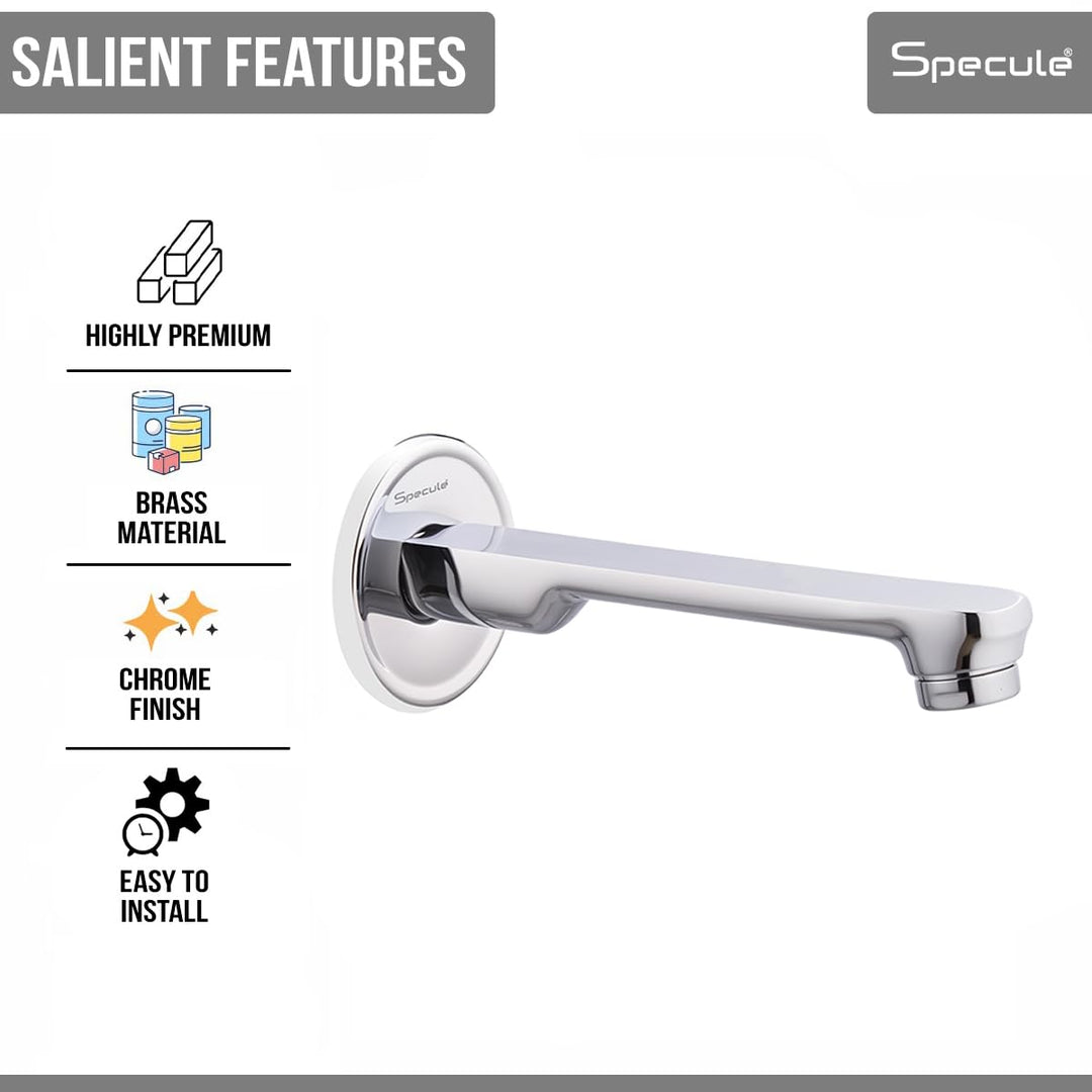 Opel Brass Chrome Plain Bath Tub Spout - by Specule