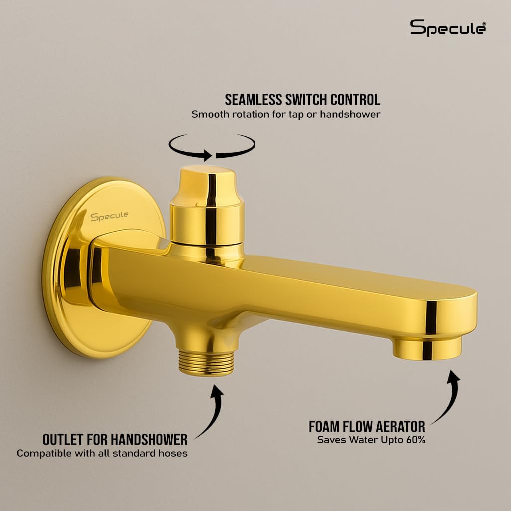 Gold High-Flow Shower Diverter Set for Bathroom | Premium Brass 3-Way Diverter