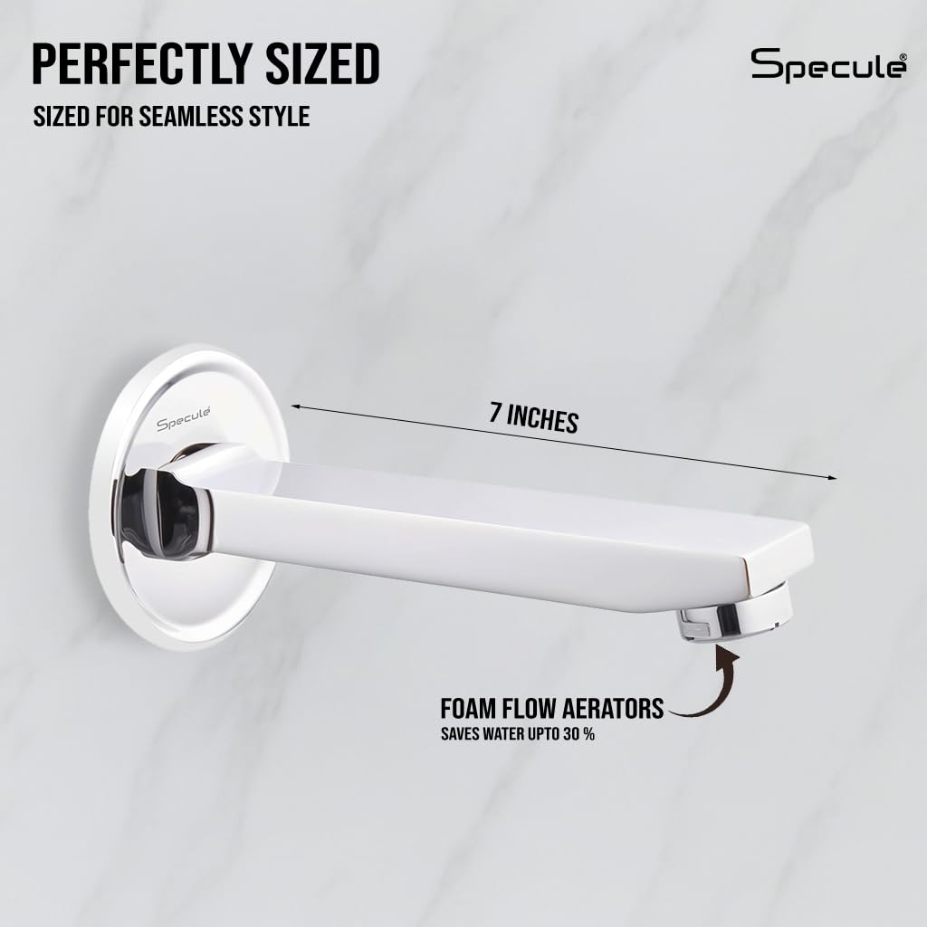 Cubix Brass Chrome Plain Bath Tub Spout - by Specule