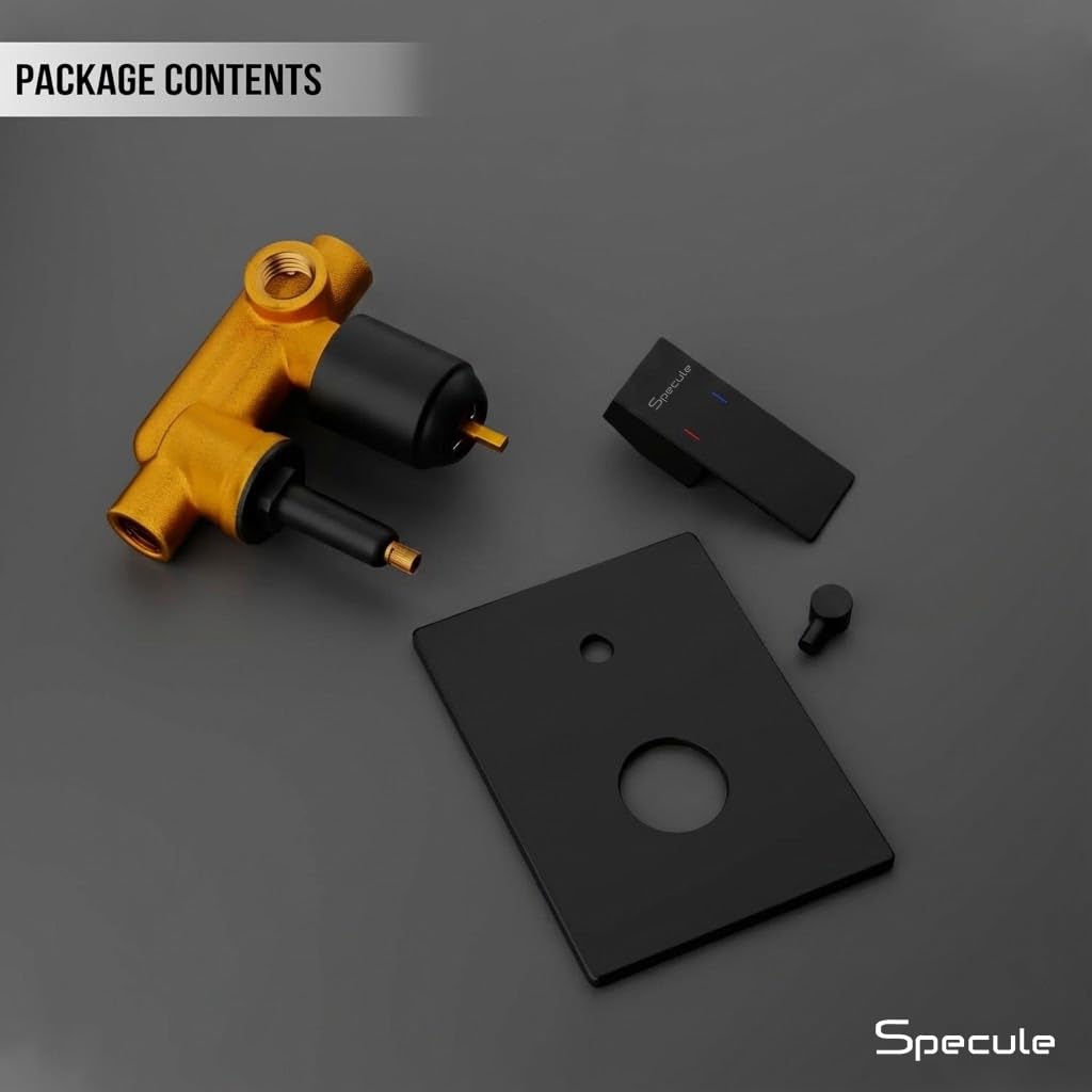 High-flow brass shower diverter in matte black finish for bathroom use