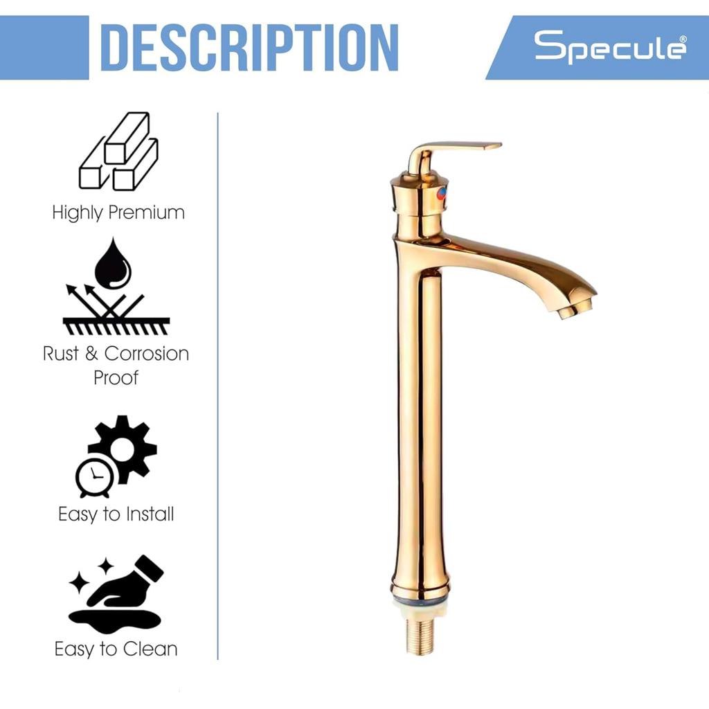 Atrio Tall Body Wash Basin 12 Inches Pillar Tap (RoseGold) – by Specule