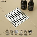 Load image into Gallery viewer, Cube Square 304-Grade Floor Drain with Collar, Hole &amp; Cockroach Trap (5 x 5 Inches) - by Specule
