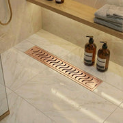 RoseGold Wave 304 Grade Shower Drain Channel 18x4 Inch with Cockroach Trap – by Specule