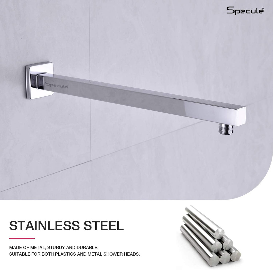 Stainless Steel Square Shower Arm (15 Inches) - by Specule
