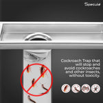 Load image into Gallery viewer, Wave Shower Drain Channel 18x4 Inch with Cockroach Trap (304 Grade Stainless Steel) – by Specule
