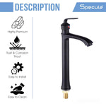 Load image into Gallery viewer, Atrio Tall Body Wash Basin 12 Inches Pillar Tap (Black) – by Specule
