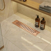 RoseGold Wave 304 Grade Shower Drain Channel 12x4 Inch with Cockroach Trap – by Specule