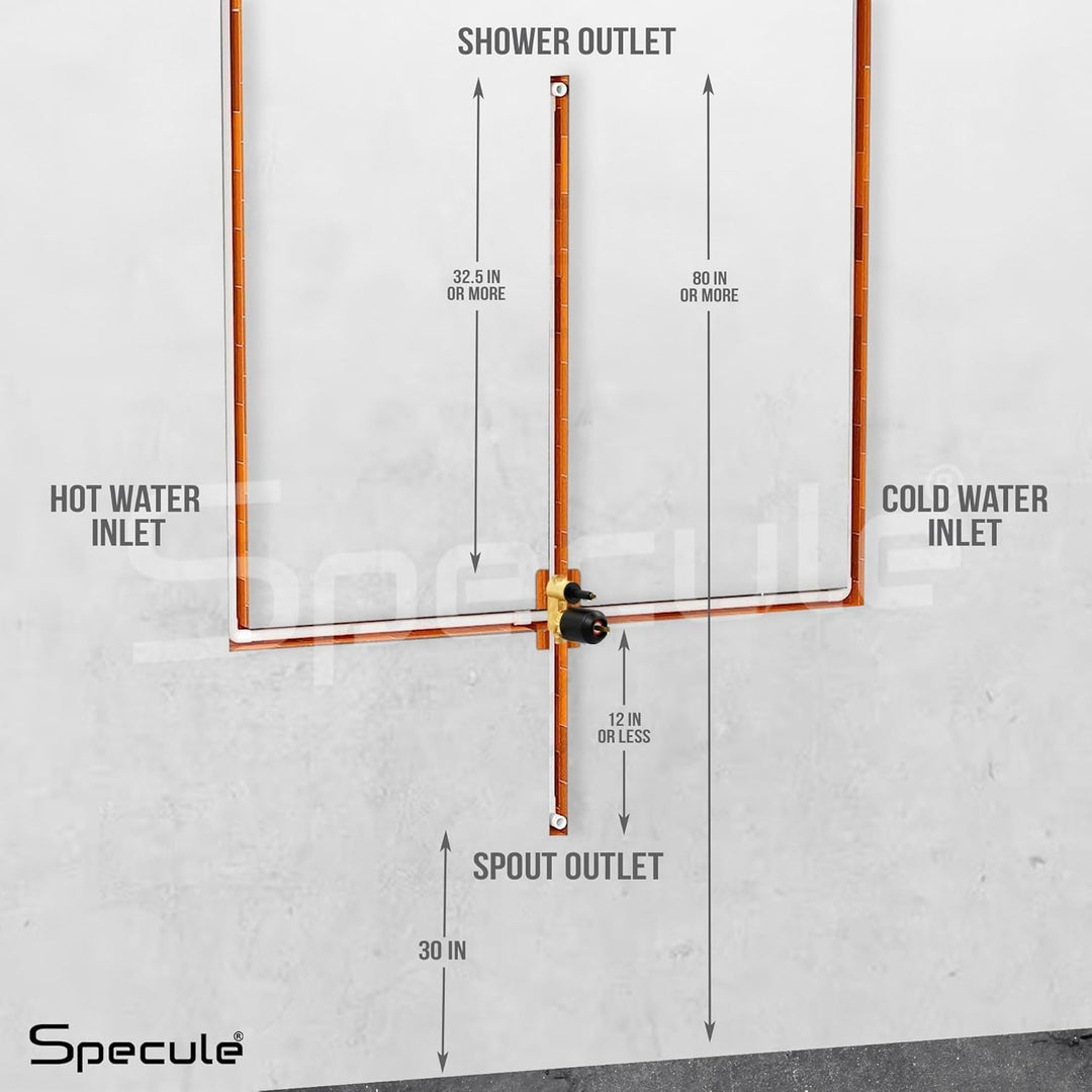 Gold High-Flow Shower Diverter Set for Bathroom | Premium Brass 3-Way Diverter