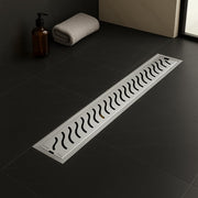 Wave Shower Drain Channel 18x4 Inch with Cockroach Trap (304 Grade Stainless Steel) – by Specule