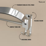 Load image into Gallery viewer, Rust-free stainless steel foldable towel rod with smooth brushed finish