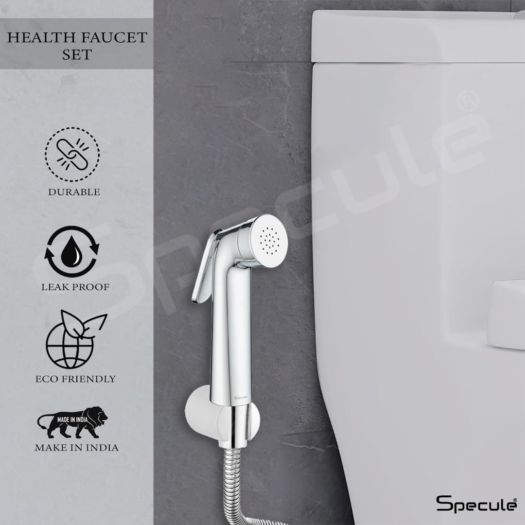 Sleek Chrome Health Faucet with Dual Flow and 1 Meter 304-Grade SS Hose & Hook