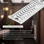Load image into Gallery viewer, Wave Shower Drain Channel 18x4 Inch with Cockroach Trap (304 Grade Stainless Steel) – by Specule

