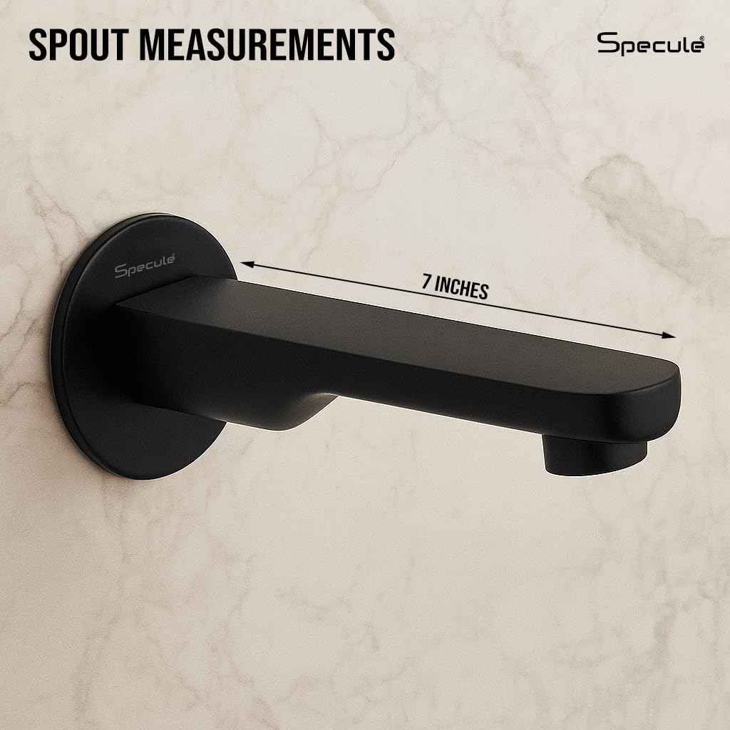 Coral Brass Matt Black Plain Bath Tub Spout - by Specule