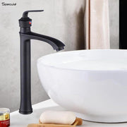 Atrio Tall Body Wash Basin 12 Inches Pillar Tap (Black) – by Specule