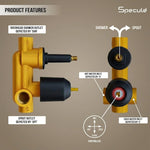 Load image into Gallery viewer, Solid brass bathroom diverter valve – high-flow matte black shower diverter