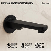 Coral Brass Matt Black Plain Bath Tub Spout - by Specule