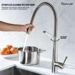 Load image into Gallery viewer, Spring Dual Flow Pull-Down Brass Kitchen Mixer Faucet - By Specule

