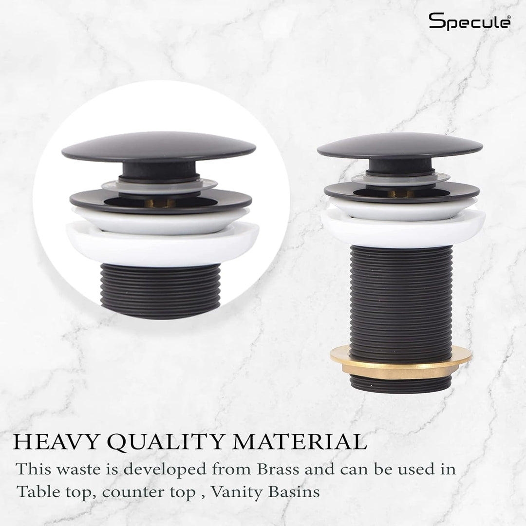 Black Pop-up Waste Coupling (5 Inches) - by Specule