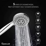 Load image into Gallery viewer, Cube Brass Diverter Set with Multi Flow Overhead Wall Mount Shower ,Bath Tub Spout and Handshower- by Specule
