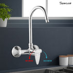 Load image into Gallery viewer, Spectra Single Lever Wall - Mount Kitchen Sink Mixer Tap with Swivel Spout (18 Inches) - by Specule
