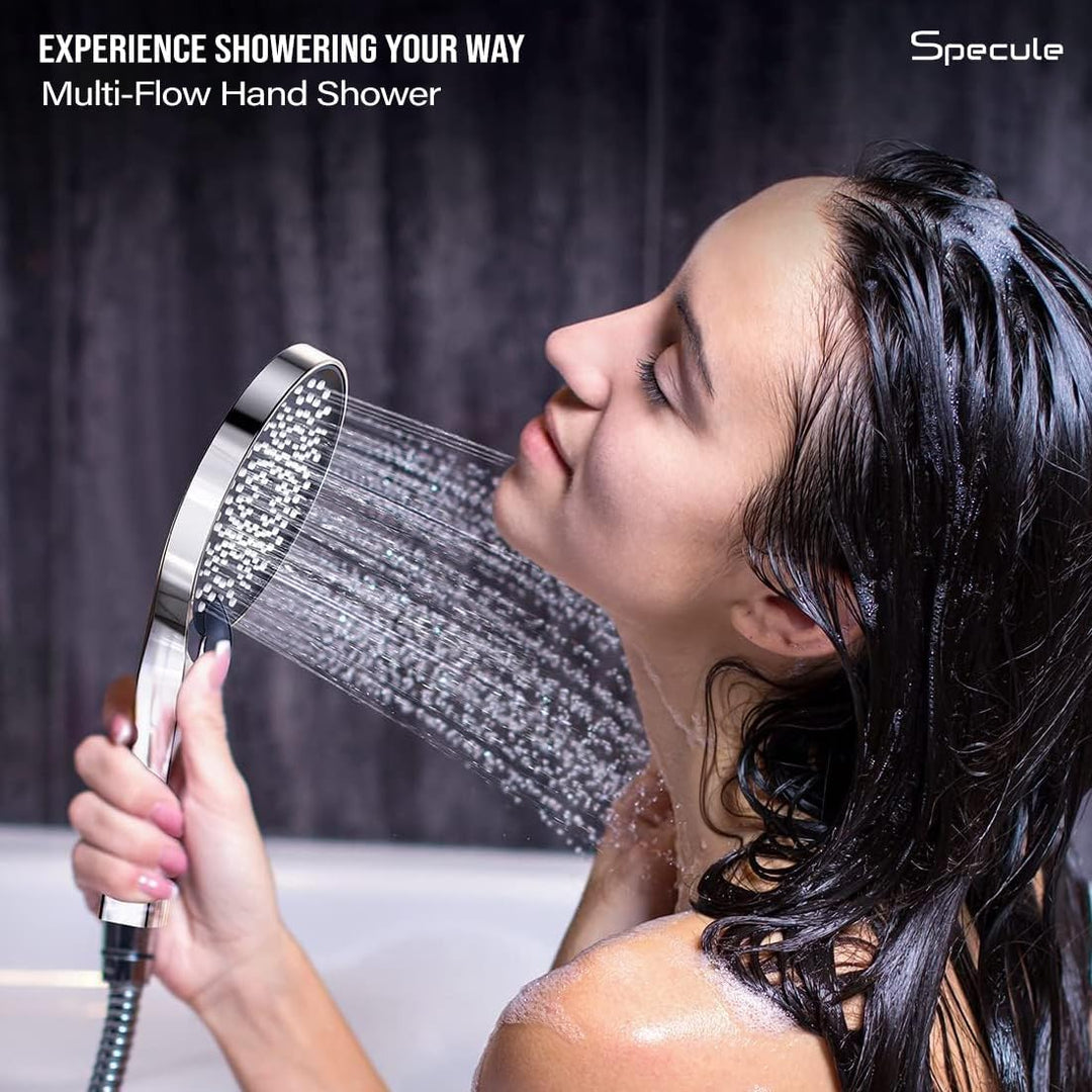 Alive Series Brass 3-in-1 Wall Mixer for Bathroom with 8 Inch Overhead Shower Set & Multi Flow Hand Shower