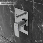 Load image into Gallery viewer, Cubix Brass Diverter Set with Spout, 8" Overhead Wall Mount Shower &amp; Hand Shower Chrome Finish - by Specule
