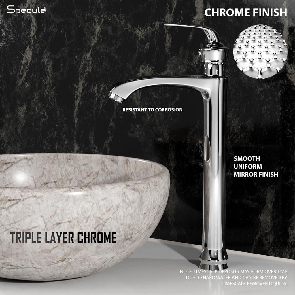 Atrio Tall Body Wash Basin 12 Inches Pillar Tap (Chrome) – by Specule