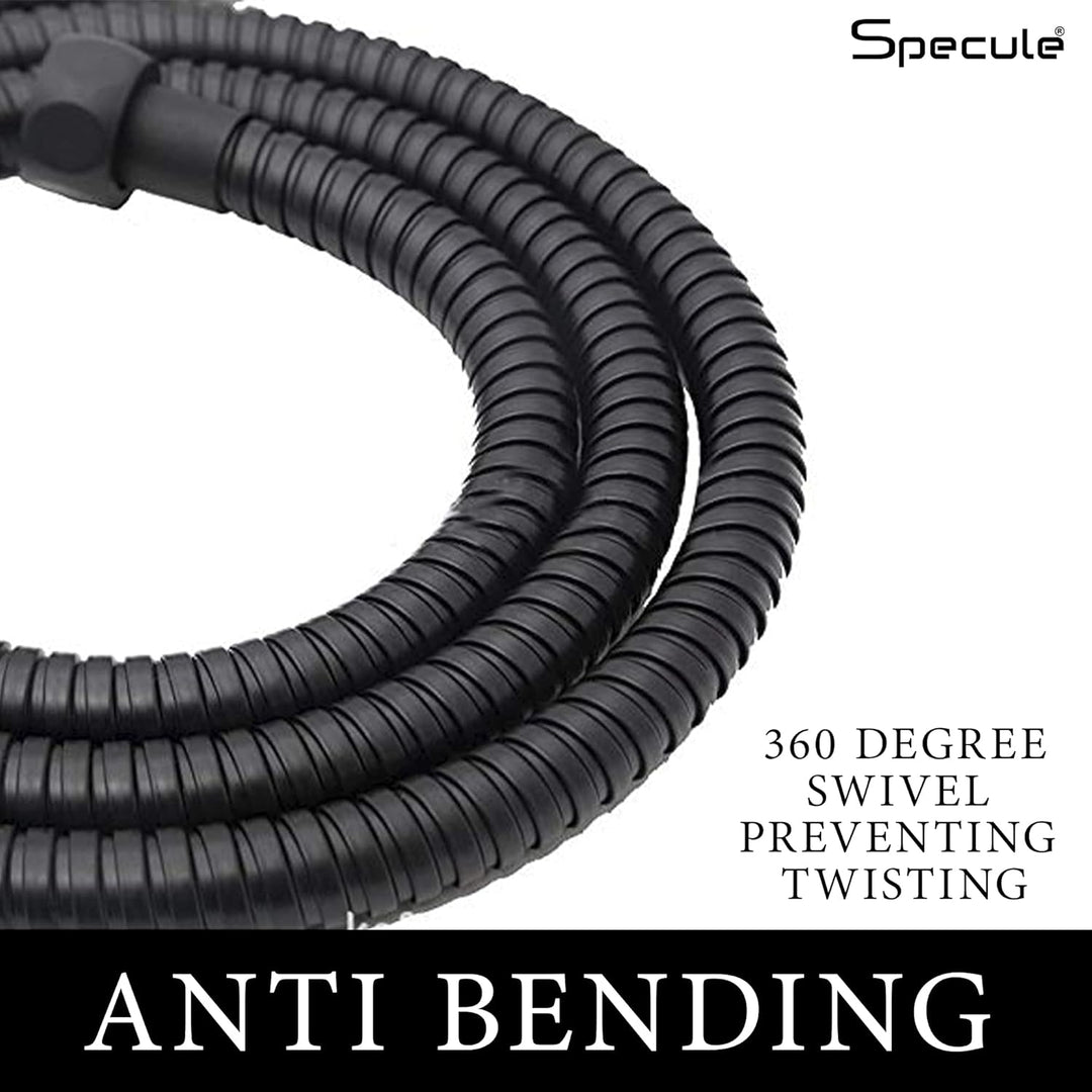 Stainless Steel Black Flexible Shower Hose Pipe (1.5 Meter) - by Specule