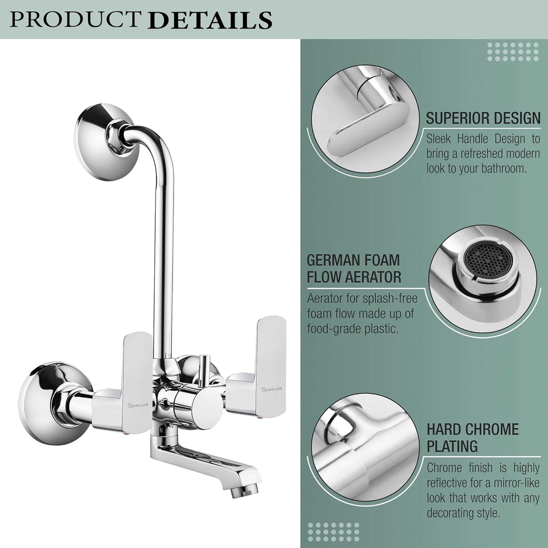 Cube Wall Mixer Brass Faucet with L Bend – by Specule