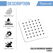 Coller Stainless Steel Overhead Shower (8 x 8 inches) – by Specule