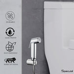 Load image into Gallery viewer, Linea Chrome Health Faucet with Dual Flow and 1 Meter 304-Grade SS Hose &amp; Hook
