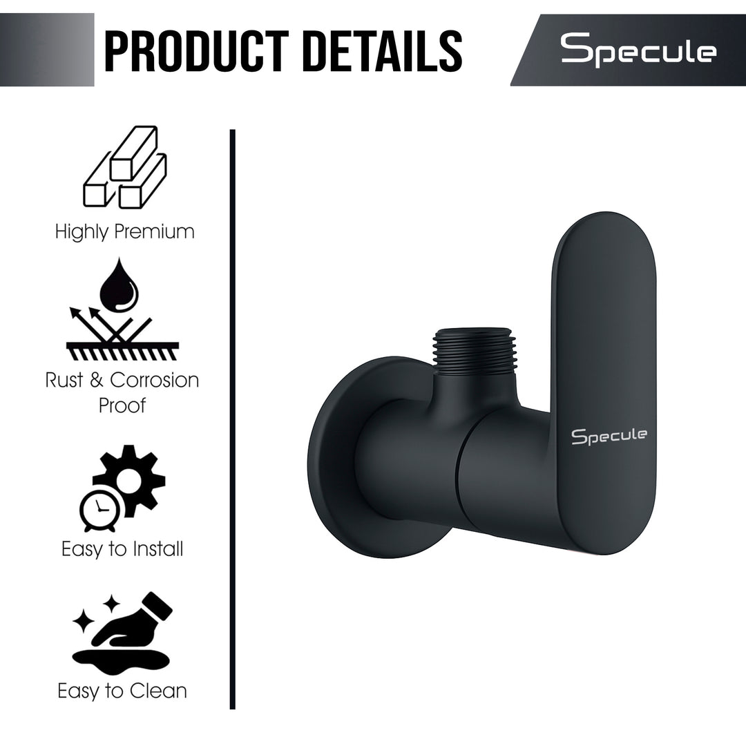 Coral Brass Black Angle Valve Faucet - by Specule