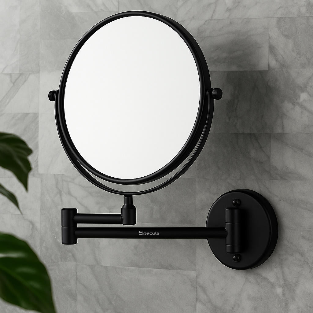 Round Brass Shaving Mirror (Black) – by Specule