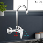 Load image into Gallery viewer, Nyra Single Lever Wall Mount Kitchen Sink Mixer Tap with Swivel Spout (18 Inches) - by Specule
