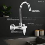 Load image into Gallery viewer, Spectra Single Lever Wall - Mount Kitchen Sink Mixer Tap with Swivel Spout (18 Inches) - by Specule

