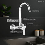 Load image into Gallery viewer, Nyra Single Lever Wall Mount Kitchen Sink Mixer Tap with Swivel Spout (18 Inches) - by Specule

